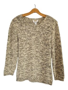 Talbots Marled Cream Crewneck Sweater Talbots Knit Sweater Womens Large Casual
